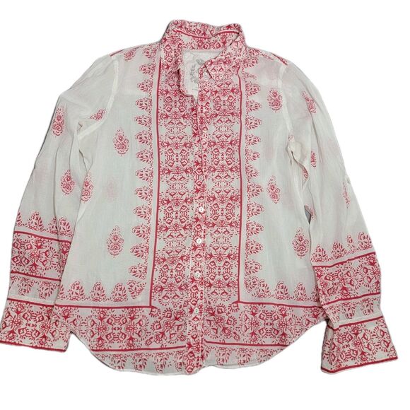 CINO Women's M Cotton Voile floral Paisley Button Shirt India lightweight $130 - Picture 1 of 12
